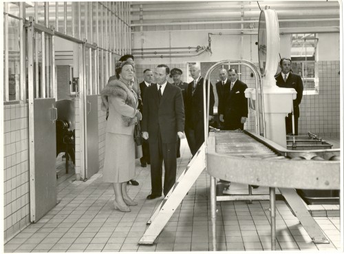 Koningin Juliana bezoekt Melkfabriek in Nunspeet 1954, 